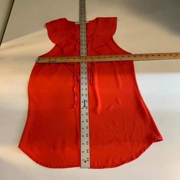 Rinascimento Blouse Womens S Small Red Ruffle Flap Lace Up Sleeveless Made Italy - Picture 7 of 11